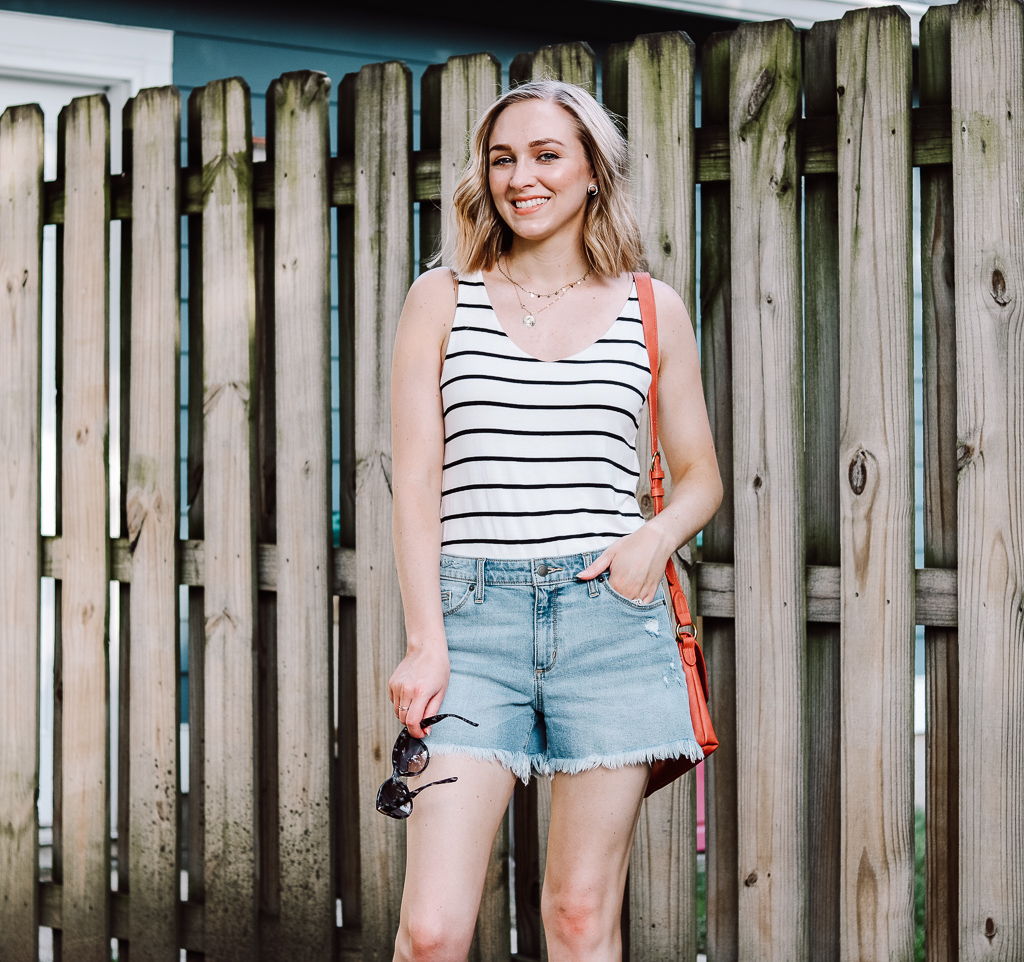 Striped Tank + Shorts - Pinterest Inspired Outfit - Brooke's Budget Beauty